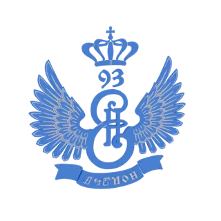 3D model of the Imperial Russian Air Force Emblem 93, featuring a blue crown, wings, monogram, and banner.