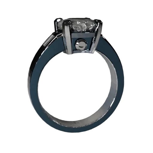 Solitaire Ring game ready 3D model, close-up hero shot, showing ring proportion and finish under studio key light.