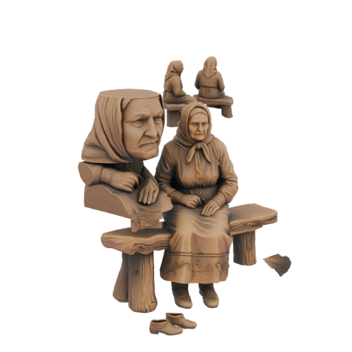 Elderly Women Sitting on Bench