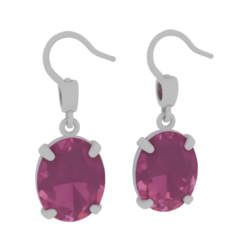 Ruby Earrings collectible detail 3D model, perspective studio render, showing earring silhouette and surface contrast.