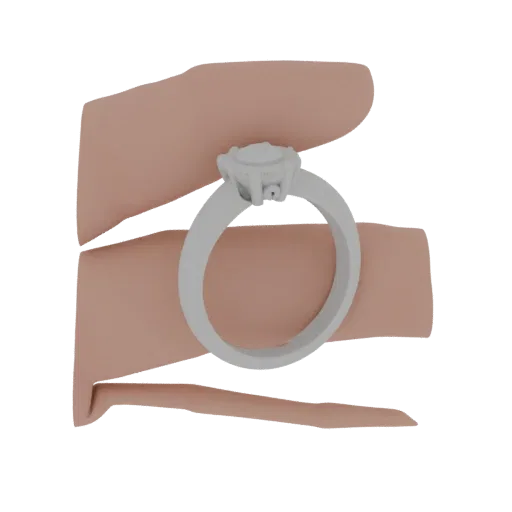 Halo Ring product viz 3D model, turntable hero render, with clean topology and PBR shading on the ring.
