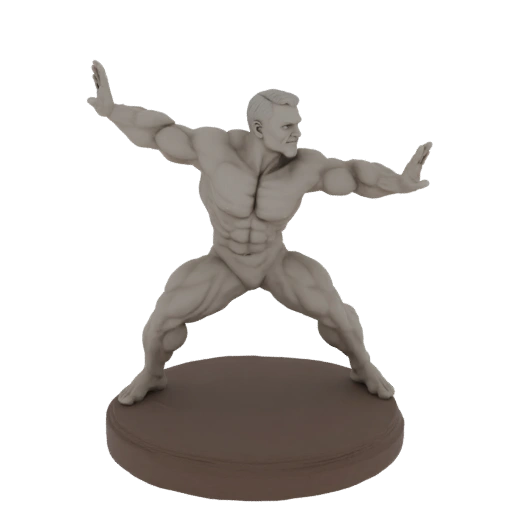 Muscular Man in Martial Arts Pose