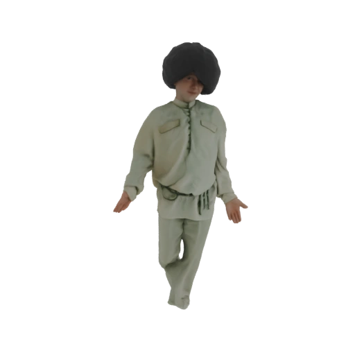 Man in Traditional Clothing with Afro