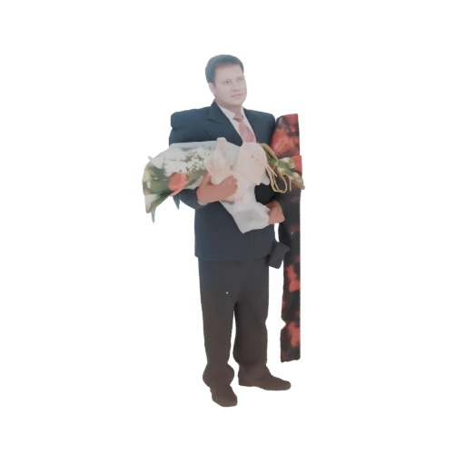 Man with Flowers and Gift