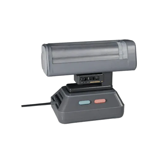 Wireless Webcam 3D model, three-quarter front view, Unity viewport, showing plastic shells, desktop scale.