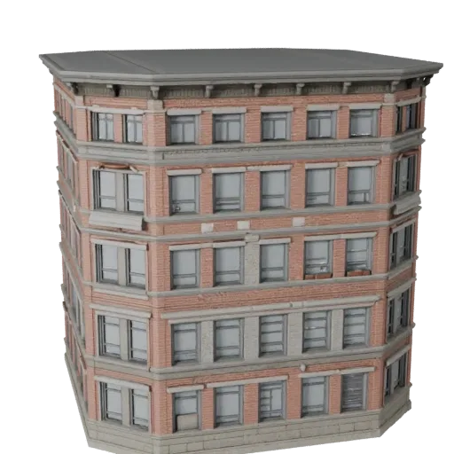 Ornate Facade Unreal Engine-ready 3D model, Unreal Engine viewport, showing building facade materials and architectural detai