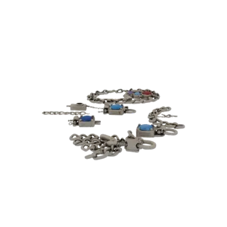 Boho Necklace Set render detail 3D model, isometric studio render, highlighting set form and finish detail.
