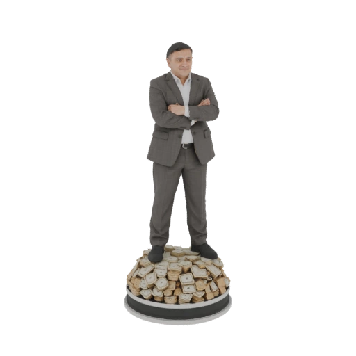 Businessman on Money Pile Figurine