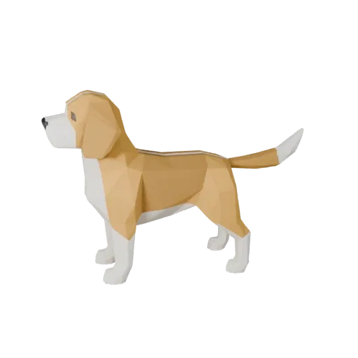 Low Poly Beagle Dog 3D Model - Unity Game Asset with FBX | PBR