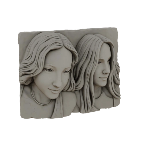 Two Girls Bas-Relief