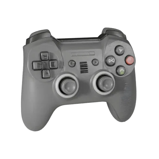 Portable Controller Product Viz 3D model, three-quarter studio product render, showing matte plastic, form detail.