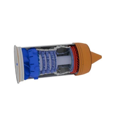 Jet Engine Cutaway 3D Model