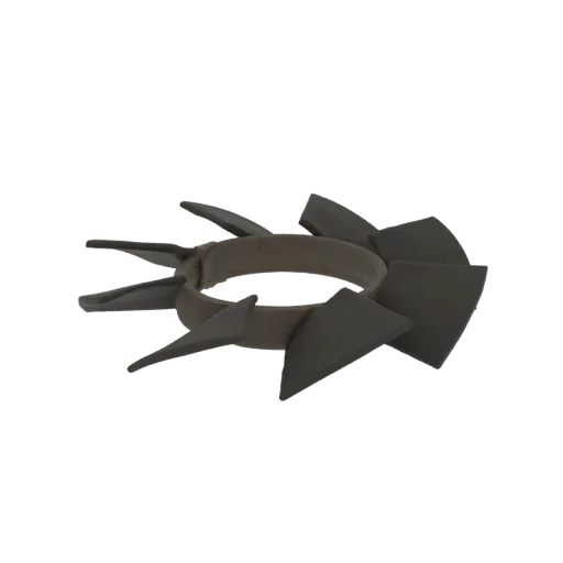 3D model of a dark headband with sharp, angular spikes radiating outwards, presented on a white background.