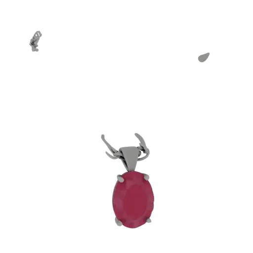 Ruby Necklace scene ready 3D model, top-down studio render, showing necklace silhouette and surface contrast.