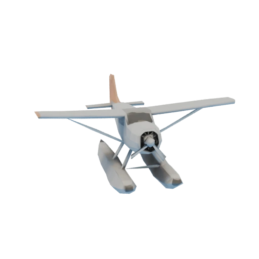 Idrovolante low poly con galleggianti