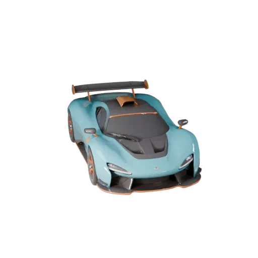 Cartoon Hypercar 3D Model for Stylized Games PBR Asset