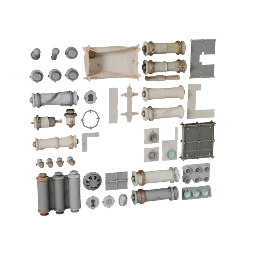 Urban Scroll Bundle 3D model, three-quarter front view, Unreal Engine viewport, showing paper-like cards, form detail.