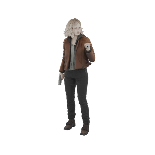 Female Operative with Sidearm 3D Model
