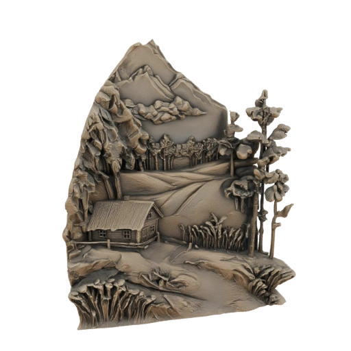 Rustic Mountain Cabin Diorama
