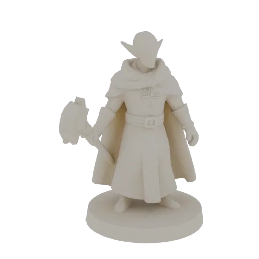 Fantasy Duskwing Elf Cleric Miniature STL
