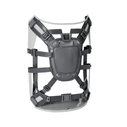 Bouclier protecteur d'entraînement modèle 3D imprimable, rendu STL isométrique, montrant des boucliers transparents, silhouet