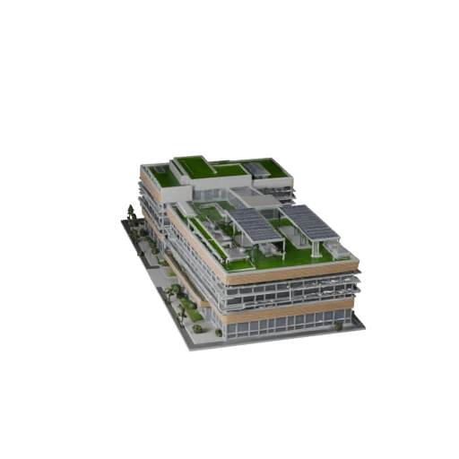 Nachhaltiges Bürogebäude 3D-Modell für Unity - Spiel-Asset