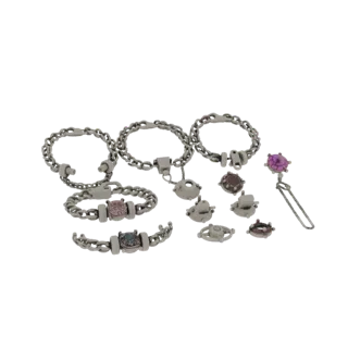 Gold Boho Bracelet And Earring Set 3D model, three-quarter front view, AR viewer studio render, gold finish.