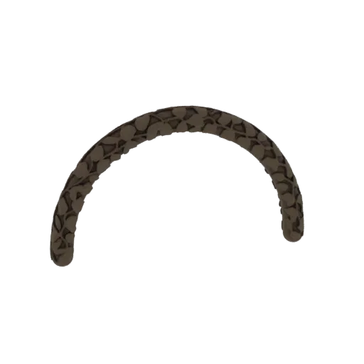 3D model of a dark, textured archway with a rough, stone-like surface, presented against a white background.