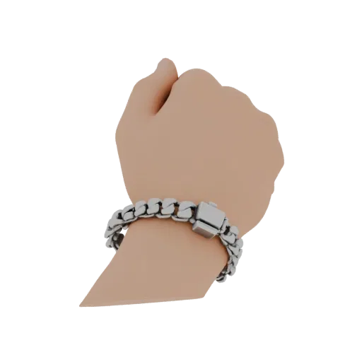 Tennis Bangle collectible detail 3D model, front view studio render, showing bracelet silhouette and surface contrast.