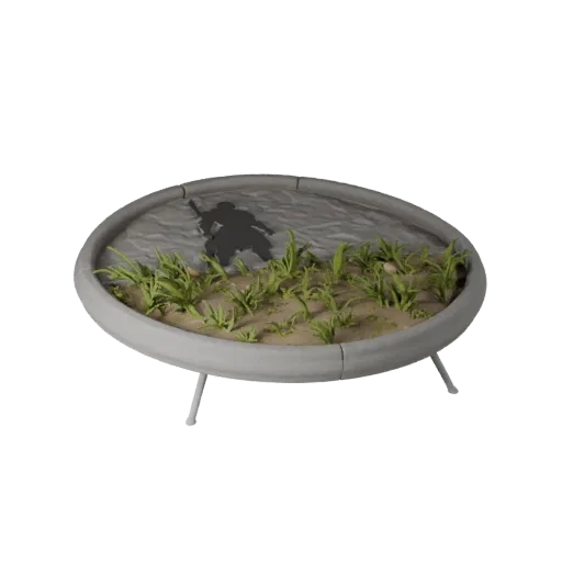 Snow Scenic Base realistic 3D model preview showing rim shape, three-quarter scene view, height and ground texture