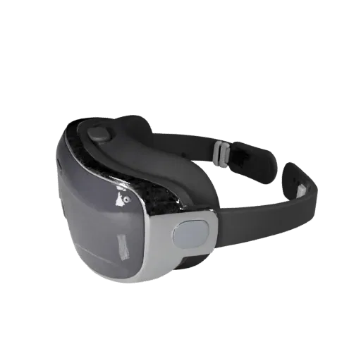 Medical Style Smart Glasses 3D model, three-quarter front view, Unity viewport, showing silicone, wearable fit.