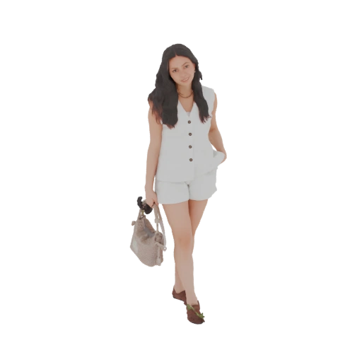 Woman in White Vest and Shorts