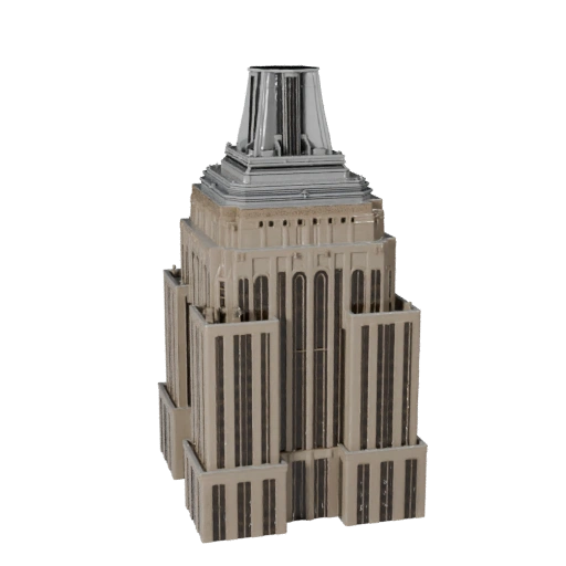 Высокополигональная 3D модель Empire State Building для Archviz
