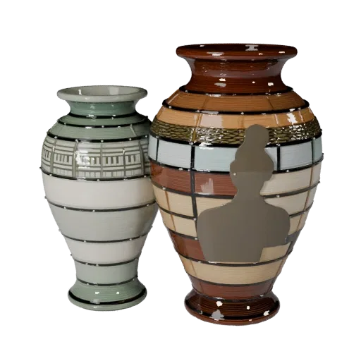 Handmade Vase render detail 3D model, turntable hero render, with clean topology and PBR shading on the decor.