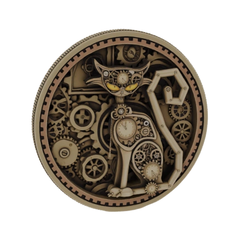 Steampunk Cat with Gears 3D Model