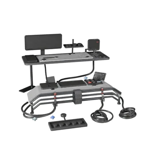 Home Office Notebook Stylized 3D model, stylized isometric render, showing plastic, desk-scale silhouettes.