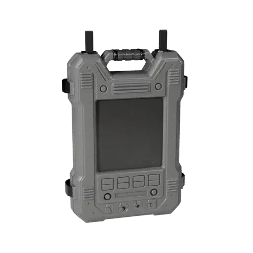 Modèle 3D imprimable de Tablette de Secours, rendu STL isométrique, montrant les poignées en caoutchouc, forme d'accessoire p