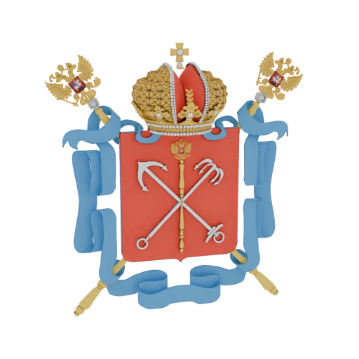 Imperial Russian Coat of Arms with Crown and Scepters