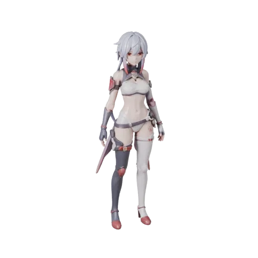 Anime Bard 3D character, engine viewport view, Unreal Engine-ready asset with standing pose and pbr