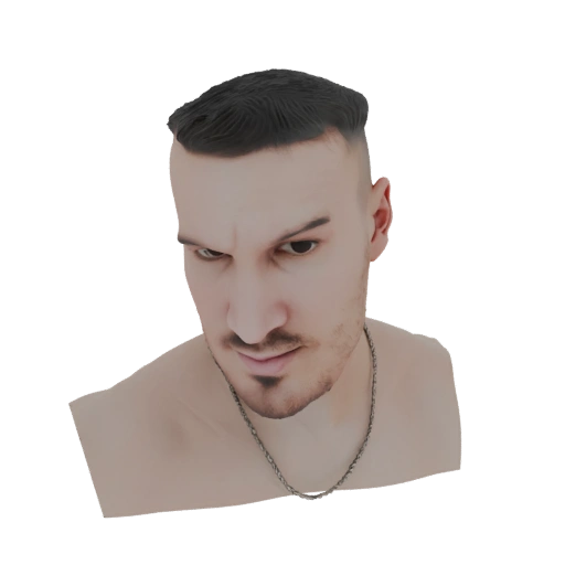 Aggressive Man Bust with Chain