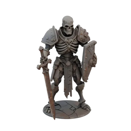Dark Fantasy Skeleton Warrior Miniature STL - Swarm