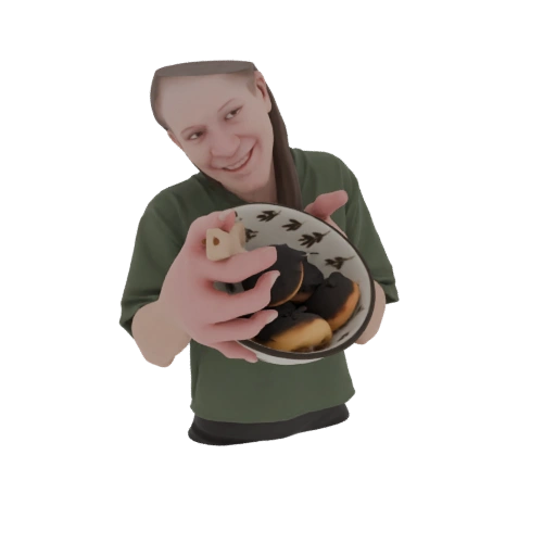 Burnt Doughnuts in Bowl 3D Model