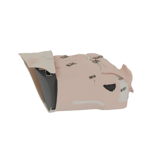 Modelo 3D de Treinador de Torso de RCP para Enfermagem, renderização de treinamento em três quartos, mostrando plásticos neut