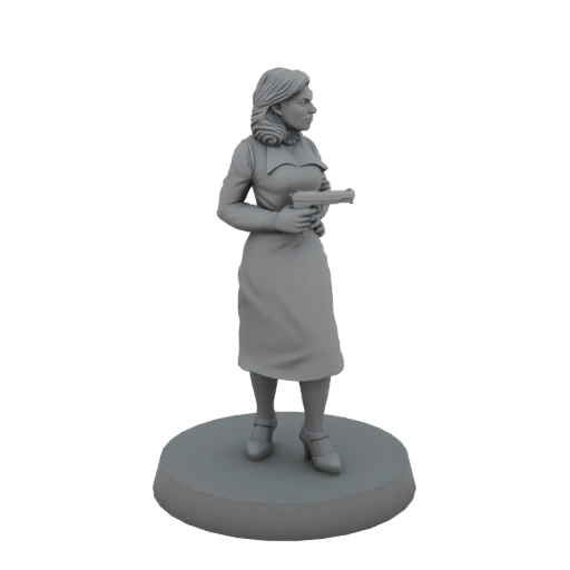 1940s Female Detective with Pistol Miniature