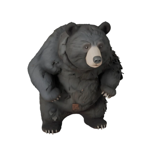 Modelo 3D Oso Negro Poligonal Bajo - Asset de Juego para Unity con FBX | PBR