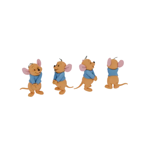 3D model of Kanga and Roo, the mother and son kangaroo characters from Winnie the Pooh, in playful poses.
