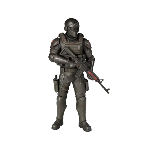 Realistic Armored Soldier Character Model - Rigged