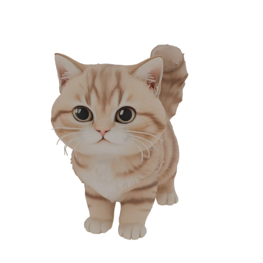 Cute Tabby Cat 3D Model