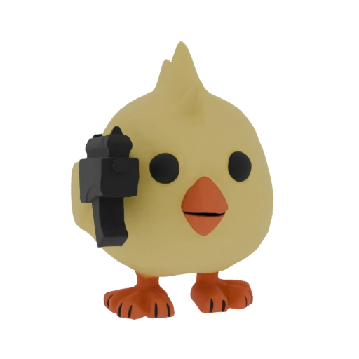 Chicky with Gun 3D Model