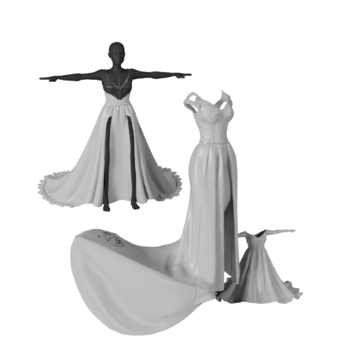 Wedding Dress 3D Studio Asset for Catalog Listings